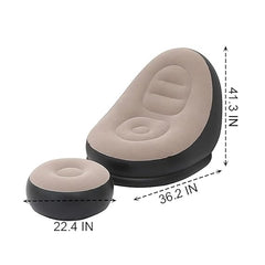 Inflatable Sofa with Household Air Pump, Couch Chair with Footstool for Indoor&Outdoor in Livingroom,Bedroom,Readingroom