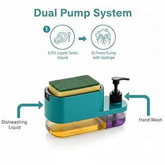 3 in 1 Liquid Soap Dispenser with Liquid Pump with Free Sponge
