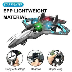Mini RC Fighter Jet with LED Lights USB Rechargeable – Kids Flying Drone