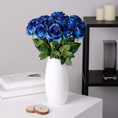 Blue Artificial Rose Bouquet - Perfect for Home Décor