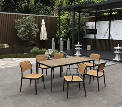 RATTAN ARM BLACK CAFE CHAIR
