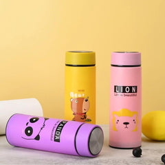 Cartoon Animal Glass Water Bottle With Stylish Cover And Spill Proof Cover Leak-Proof Reliable Durable And Lightweight Water Bottle