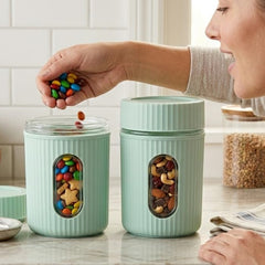Window Airtight Kitchen Storage Containers |BPA-Free| Perfect for Dry Fruit, Spices, Pulses and Snacks (Set of 2)