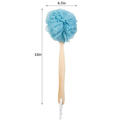 Scrubber for Shower with Wooden Long Handle