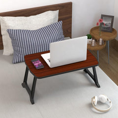 Foldable Lap Desk | Portable Bed Table for Laptop, Study, Meals | Engineered Wood Top with ABS Legs Table top 57 x 36, Height 28 cm