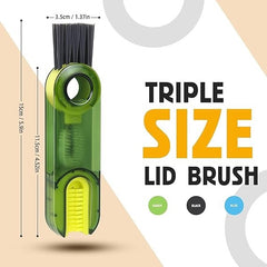 3-in-1 Cleaning Brush for Teacup Cleaning Tiny Bottle Cup Lid Brush Straw Cleaner Tools Multi-Functional Crevice Cleaning Brush Cleaning Brushes for Water Bottle ( Pack of 2 )