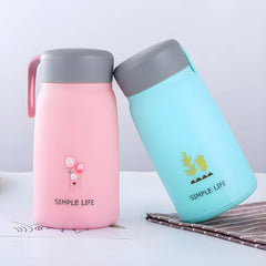 Water Bottle with Handle & Lid – Leakproof for Hot & Cold Drinks, Portable Travel Thermos for Office, School & Outdoor Use