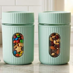Window Airtight Kitchen Storage Containers |BPA-Free| Perfect for Dry Fruit, Spices, Pulses and Snacks (Set of 2)