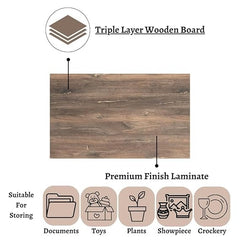 5-Tier Wooden Shelf Wire Rack with Metal Frame – Sturdy Structure & Rustic Wood Shelves for Kitchen, Office, Kids Room, Living Room Storage & Display