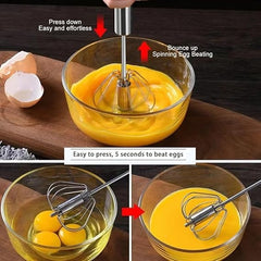 Stainless Steel Semi-Automatic Egg Beater
