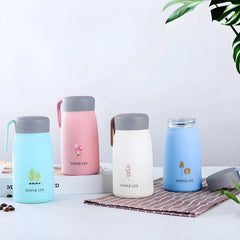 Water Bottle with Handle & Lid – Leakproof for Hot & Cold Drinks, Portable Travel Thermos for Office, School & Outdoor Use