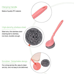 GripClean – Pink Handle Scrubber Set (3 Pieces)