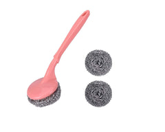 GripClean – Pink Handle Scrubber Set (3 Pieces)