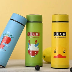 Cartoon Animal Glass Water Bottle With Stylish Cover And Spill Proof Cover Leak-Proof Reliable Durable And Lightweight Water Bottle