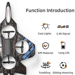 Mini RC Fighter Jet with LED Lights USB Rechargeable – Kids Flying Drone