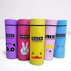 Cartoon Animal Glass Water Bottle With Stylish Cover And Spill Proof Cover Leak-Proof Reliable Durable And Lightweight Water Bottle