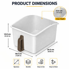 Multipurpose Plastic Storage with Handle – Durable Organizer Basket for Kitchen, Bathroom, Wardrobe & Home Storage