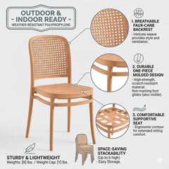 RATTAN PREMIUM BEIGE CAFE CHAIR