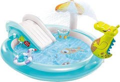 Kids Inflatable Water Pool with Slide & Sprinkler – Summer Outdoor Play Pool for Toddlers & Children