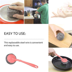 GripClean – Pink Handle Scrubber Set (3 Pieces)