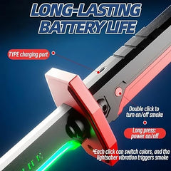 Sparkblade LED Sword with Smoke & Spark Effects – 7-Color Light Blade, Sound FX | Anime-Inspired Cosplay Katana Prop for Roleplay, Halloween, Parties & Collectors