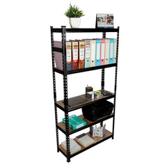 Non laminated large size boltless rack| Adjustable, Heavy Duty Storage Shelving Unit Boltless [Laminate Sheet] Kitchen, Office, Dorm, Or Garage,Shoe Rack (5 Section With 1 Support Bar File Holder