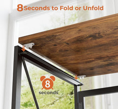 Computer Table for Home & Office | Space-Saving Work from Home Desk | Strong Metal Frame & Wood Brak Top | 37" x 19"/50 KGs Capacity (Rustic Brown)