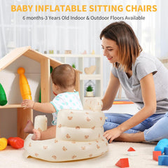 Trending Inflatable Baby Support Seat Sofa Chair with Backrest | Soft Portable Baby Sitting Trainer Seat for 3-12 Months Infants
