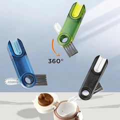 3-in-1 Cleaning Brush for Teacup Cleaning Tiny Bottle Cup Lid Brush Straw Cleaner Tools Multi-Functional Crevice Cleaning Brush Cleaning Brushes for Water Bottle ( Pack of 2 )