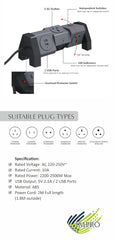 Black Horizontal Socket