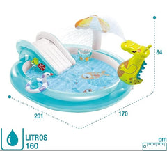 Kids Inflatable Water Pool with Slide & Sprinkler – Summer Outdoor Play Pool for Toddlers & Children