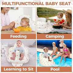 Trending Inflatable Baby Support Seat Sofa Chair with Backrest | Soft Portable Baby Sitting Trainer Seat for 3-12 Months Infants