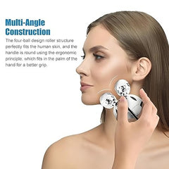 Wheel Facial Massager with Dual Stainless Steel Rollers – Skin Tightening & Lifting Tool
