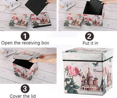 Vintage Paris Printed Folding Storage Box