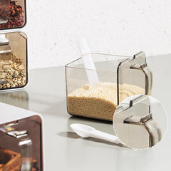 SpiceNest – 3-Piece Ash Grey Jar Set with Spoon