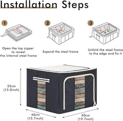 Foldable 66L cloths storage box organiser
