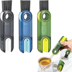 3-in-1 Cleaning Brush for Teacup Cleaning Tiny Bottle Cup Lid Brush Straw Cleaner Tools Multi-Functional Crevice Cleaning Brush Cleaning Brushes for Water Bottle ( Pack of 2 )