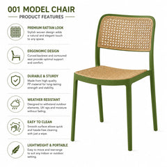 RATTAN GREEN CAFE CHAIR
