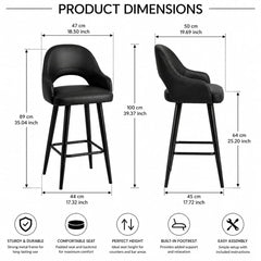 BLACK BAR STOOL 01
