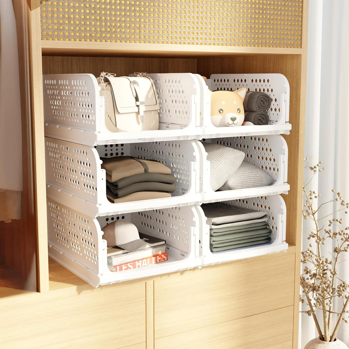 Clothes Organizer for Wardrobe ( Set of 3 )