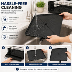 Dish Drying Rack with Drain Tray & Cutlery Holder