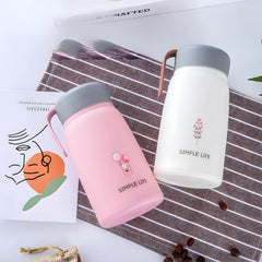 Water Bottle with Handle & Lid – Leakproof for Hot & Cold Drinks, Portable Travel Thermos for Office, School & Outdoor Use