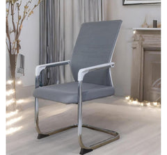 Visitor Chair for Office with Mesh Back & Metal Frame | Ergonomic Comfortable Guest Chair for Meeting Rooms, Reception & Waiting Areas | Stylish & Durable Visitor Seating