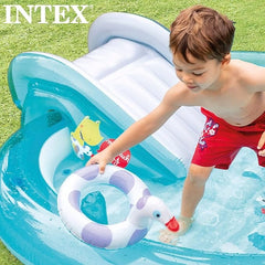 Kids Inflatable Water Pool with Slide & Sprinkler – Summer Outdoor Play Pool for Toddlers & Children