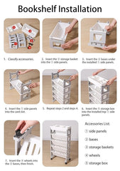 5 Tier Book Rack Storage