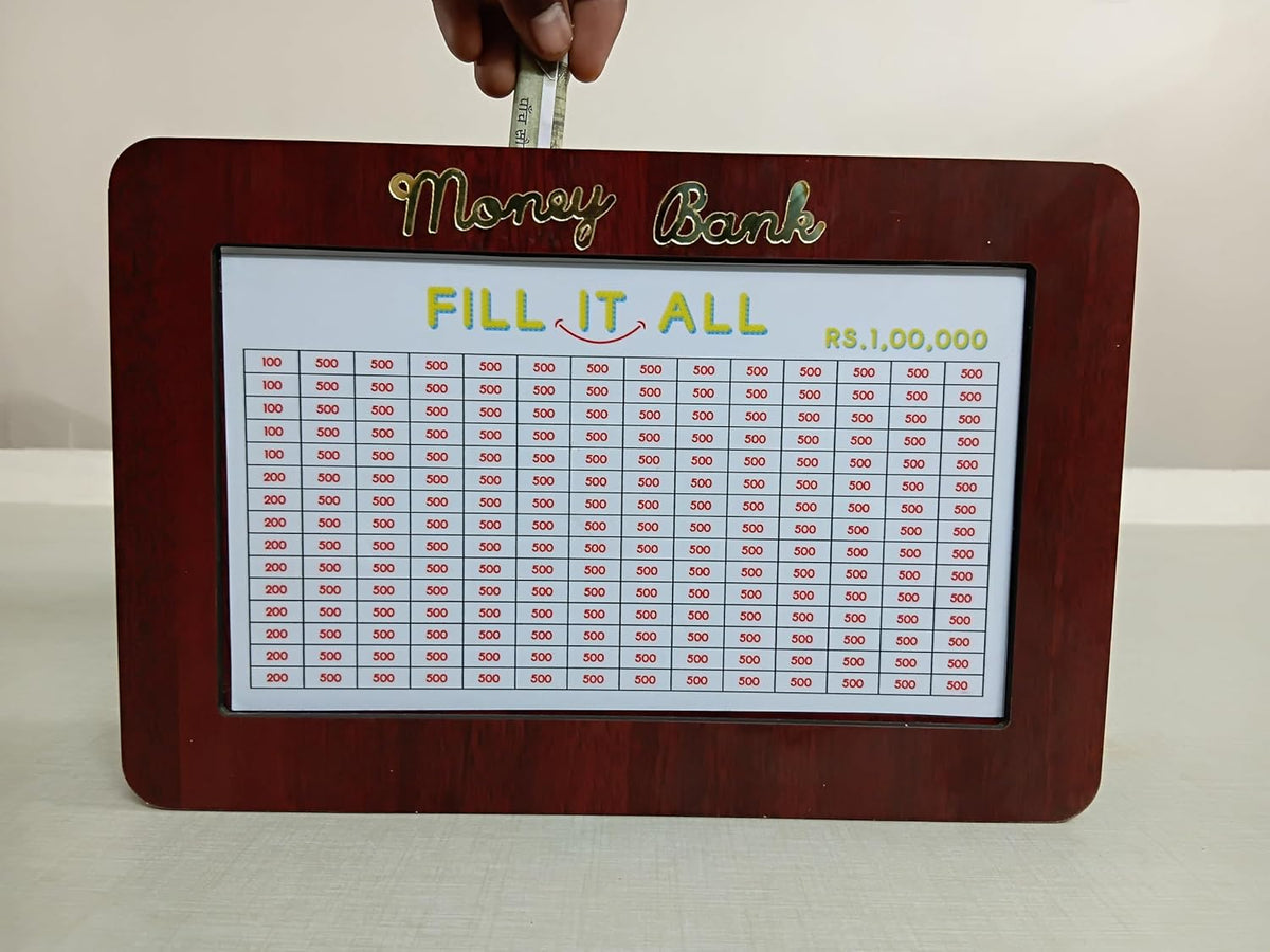 Brown Wooden Money Bank