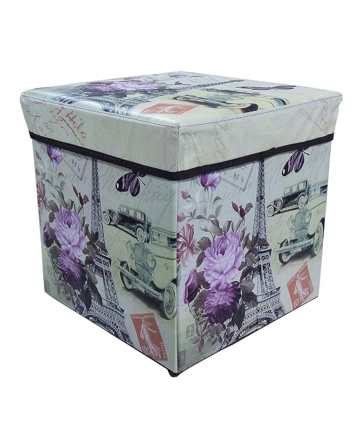 Vintage Paris Printed Folding Storage Box