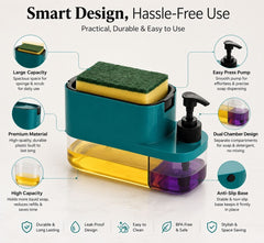 3 in 1 Liquid Soap Dispenser with Liquid Pump with Free Sponge