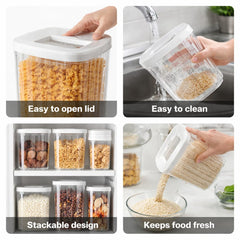 Transparent plastic storage container with lid kitchen organizer box