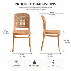 RATTAN PREMIUM BEIGE CAFE CHAIR